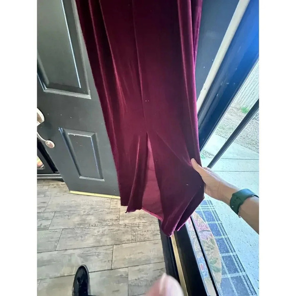 Vintage Patra Red Floral Stretch Velvet Dress with jacket Size 8 - Picture 9 of 13